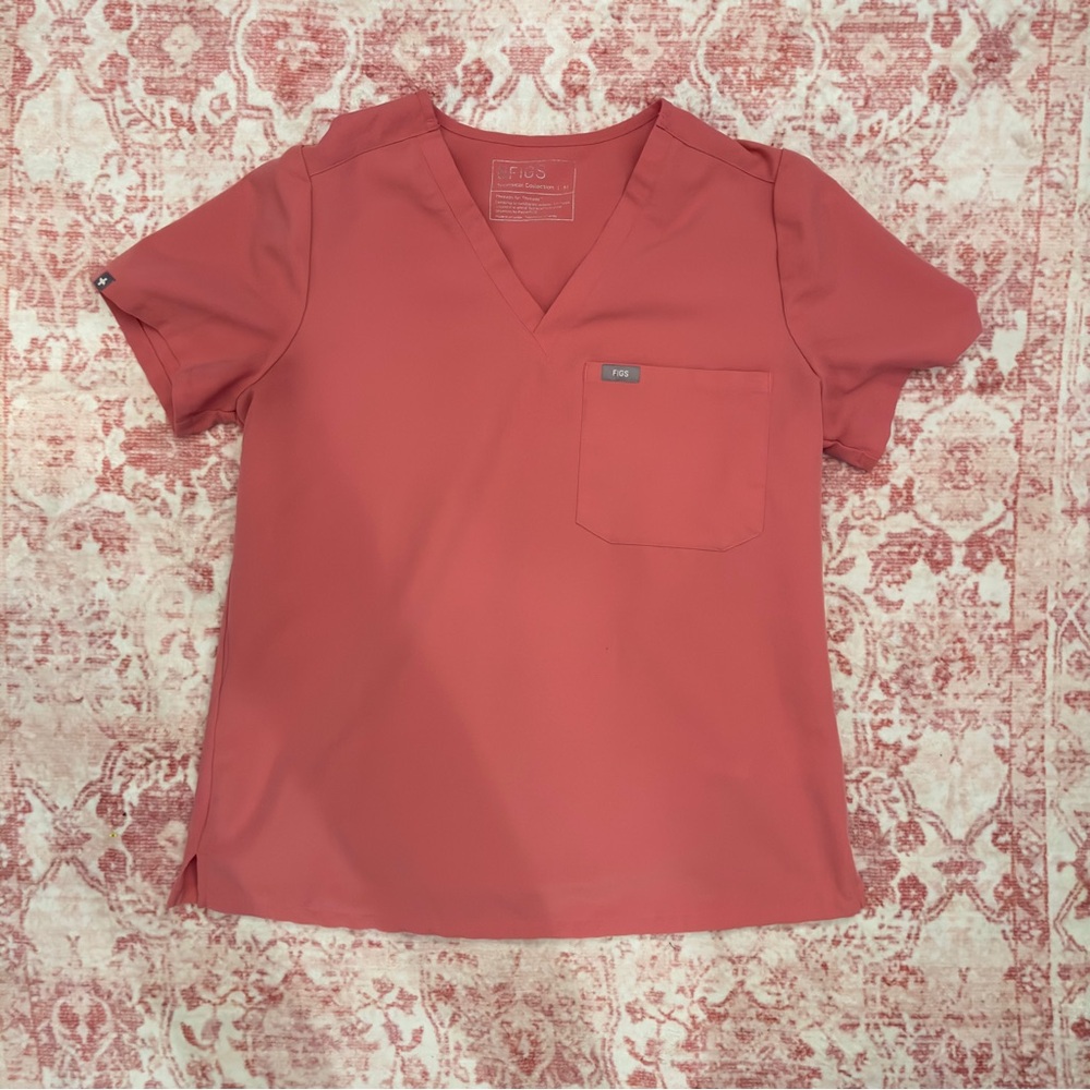 Figs Catriana Hot Coral Catariana Scrub Top Size Medium